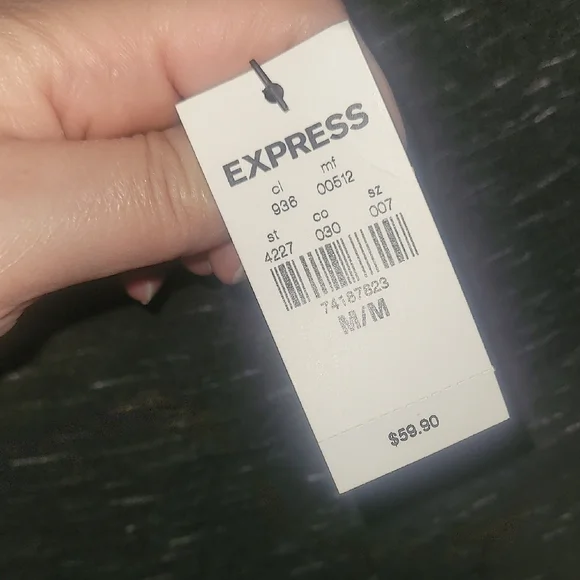 Express Dark Grey Marled V-Neck Sleeveless Maxi Dress - Picture 8 of 8